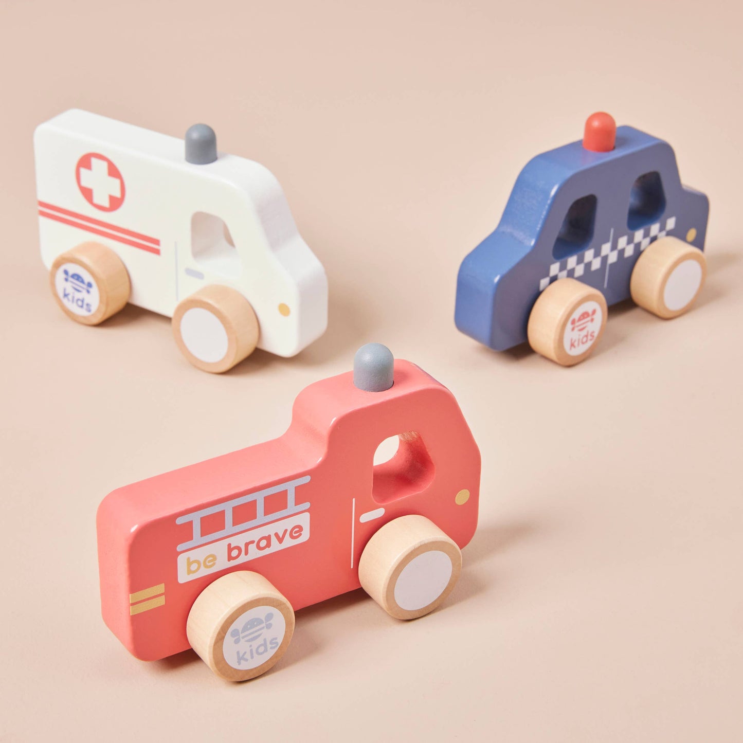 Just Bee Kids Wooden Emergency Vehicle Toys